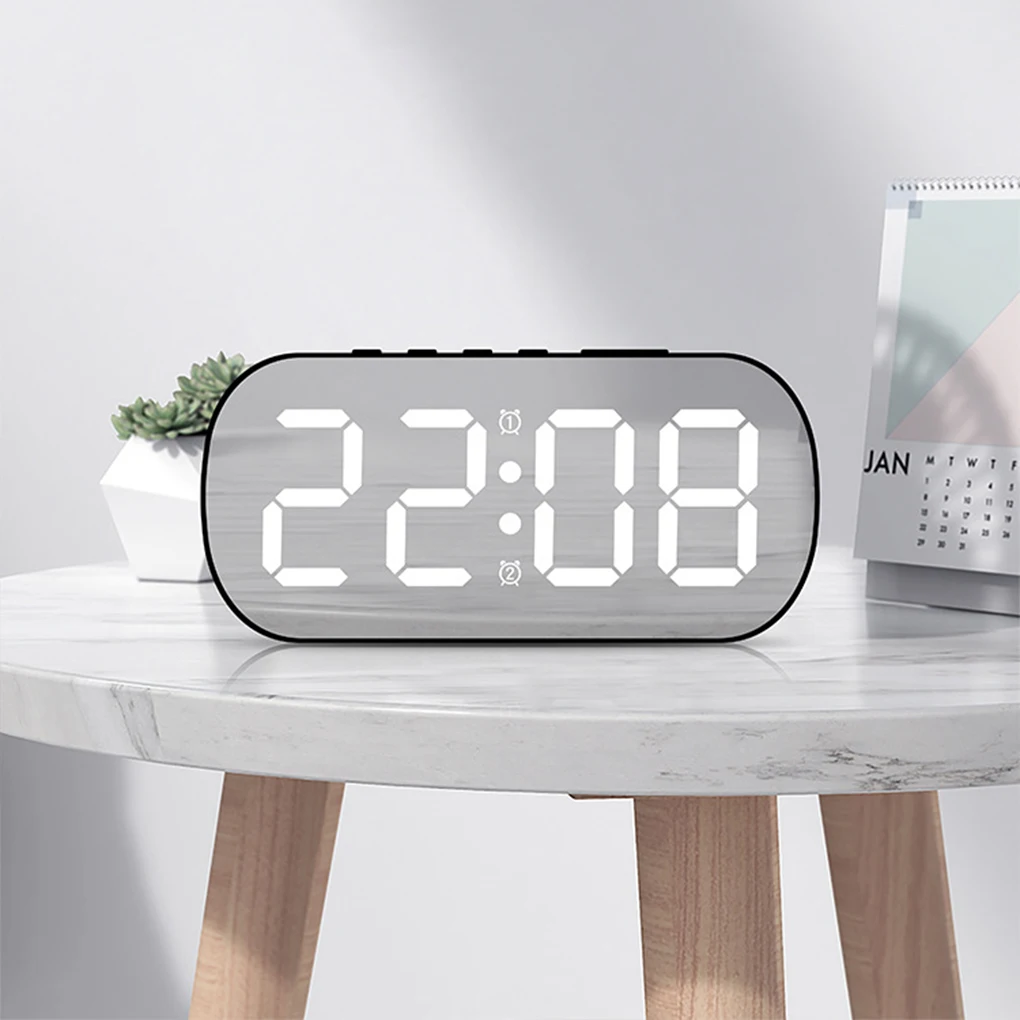 Digital Table Clock With Alarm Two Sets Of Alarms Brightness Adjustment Night Mode Alarm Clock Date