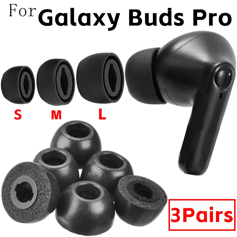 3-1Pairs Soft Silicone Ear Tips Anti-drop Replacement Earbuds for Samsung Galaxy Buds Pro Headphone Eartips for Galaxy Buds Pro