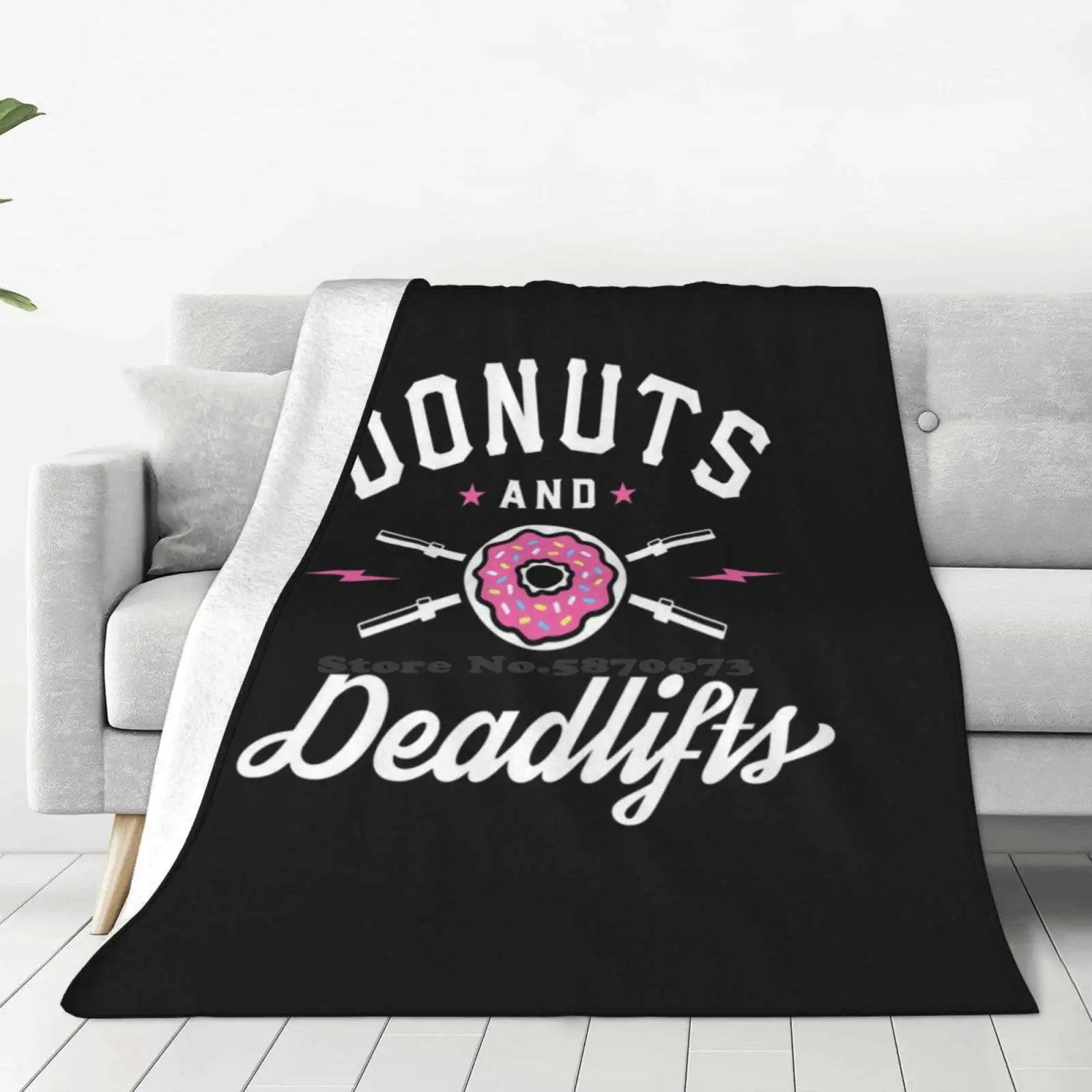 Donuts And Deadlifts Super Warm Soft Blankets Throw On Sofa/Bed/Travel Deadlifts And Donuts Donuts And Deadlifts Typography