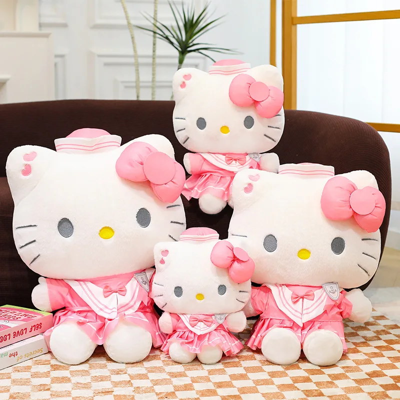 

New 70cm Big Size Hello Kitty Sailor Suit Sanrio Anime Plush Stuffed Doll Kawaii Room Decoration Plushies Pillow Holiday Gifts