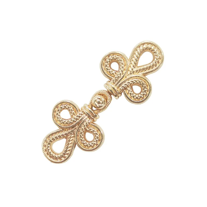 10pcs Chinese Frog Clasps with Pearl Vintage Metal Closures for Cheongsam Qipao Traditional Apparel Handcrafted Buttons