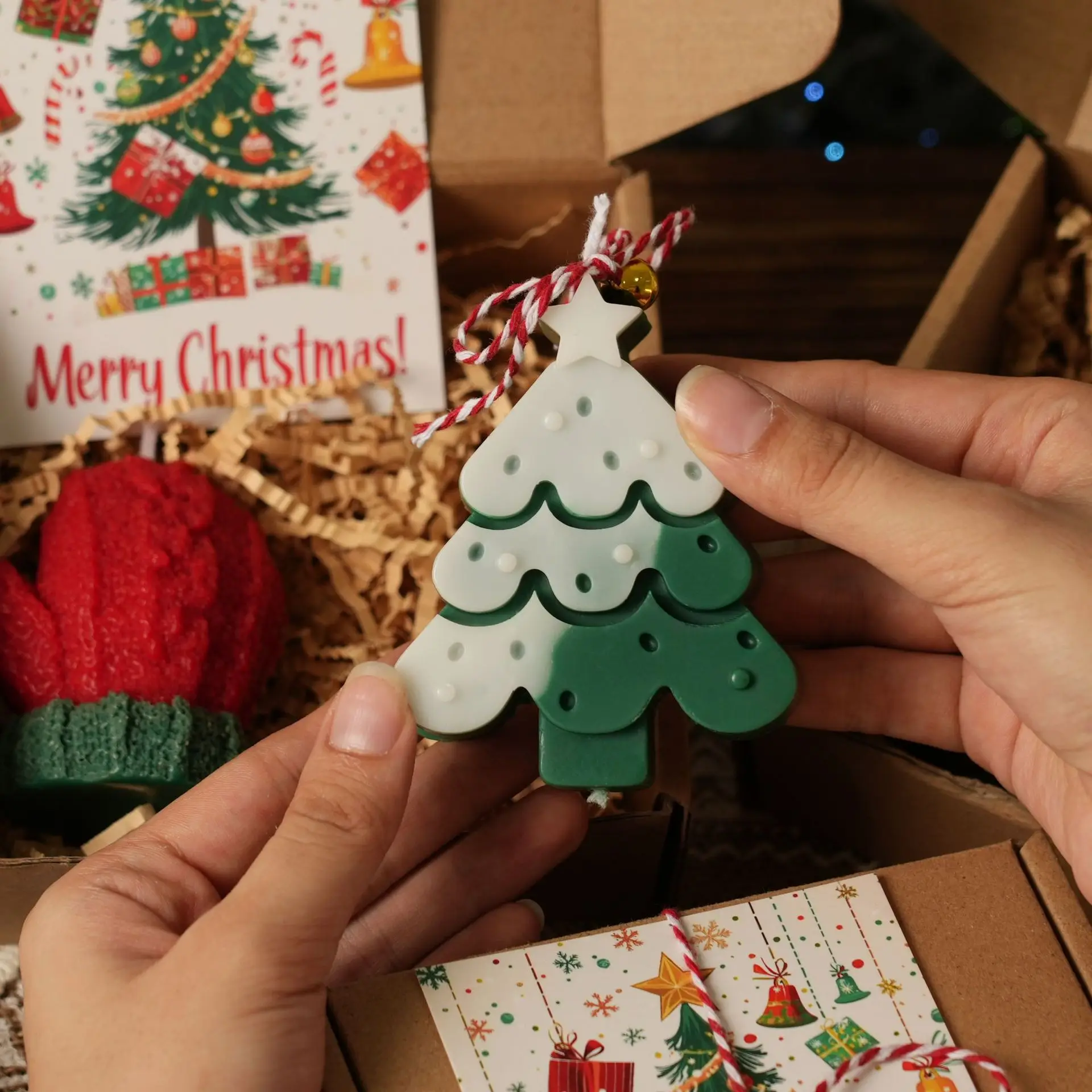 Набор свечей ручной работы, надежная свеча в виде пряничного человечка, рождественская елочная свеча, романтическая для спальни, обеденный стол, гостиные