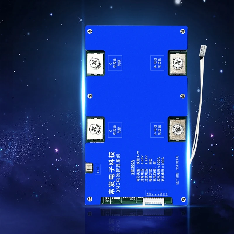 8S 24V 300A Lifepo4 Battery Protection Board Same Port With Equalization Temperature Control (Withstand Voltage 40V)