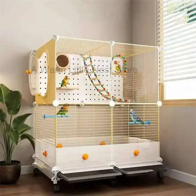 

Bird Splash-proof Simple Cage Iron Wrought Household Large Parrot Breeding Cage Luxury Bird Villa Designer Metal Birds House L