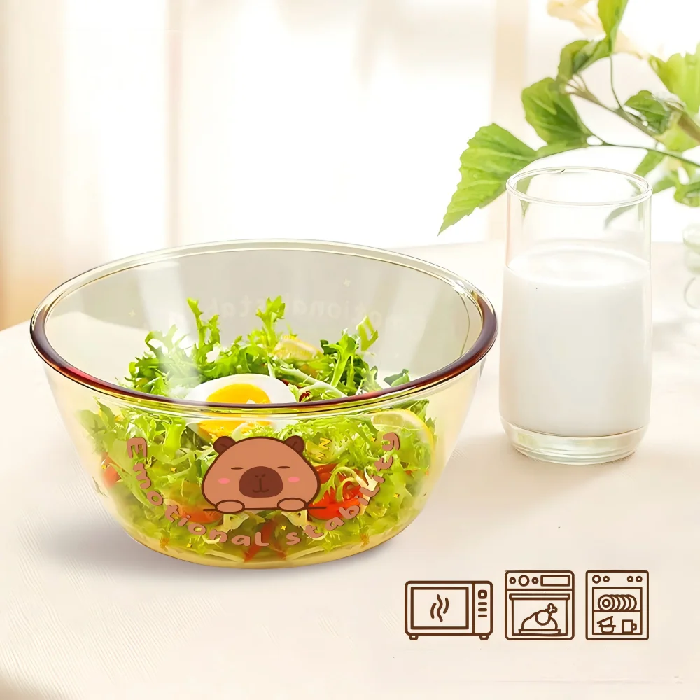 Pige Home 800 ml Capybara-Serie Bleifreie, hitzebeständige Bernsteinschalen aus Borosilikatglas