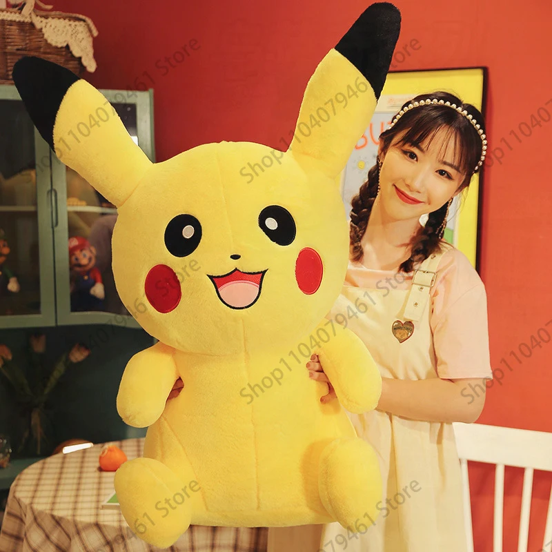 

70cm Kawaii Pikachu Stuffed Doll Plush Toy for Anime Fans Kids Adults Birthday Gift Soft Rabbit Fur Sleep Pillow Large Hugging