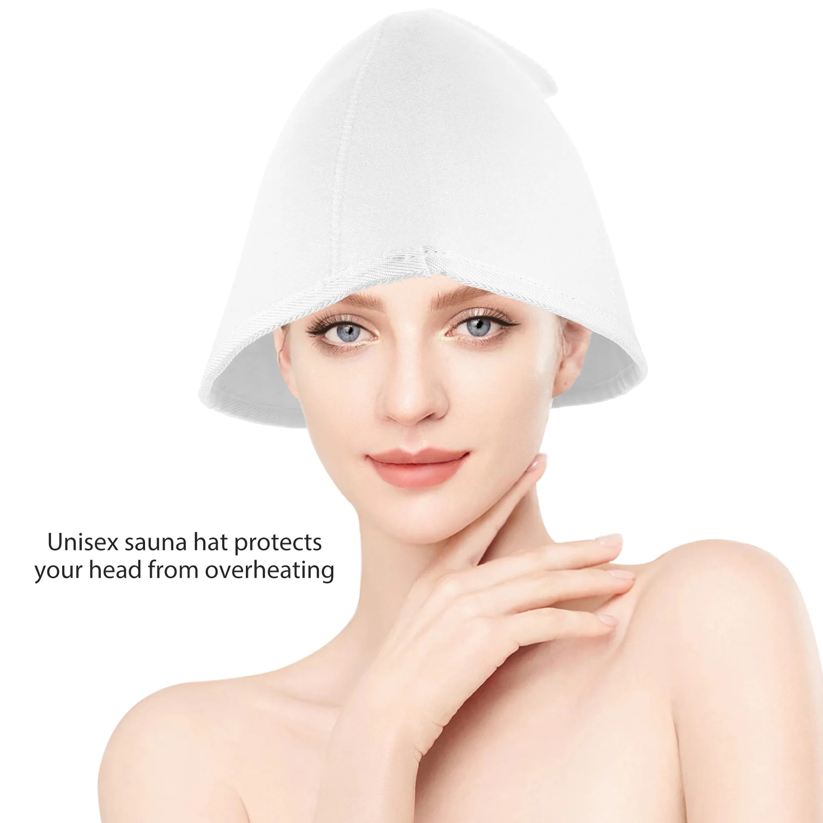 

2Pcs Felt Bath Hat Sauna Cap for Women Men Unisex Shower Head Cover Protective for Overheating Simple Storage Hanging Hole