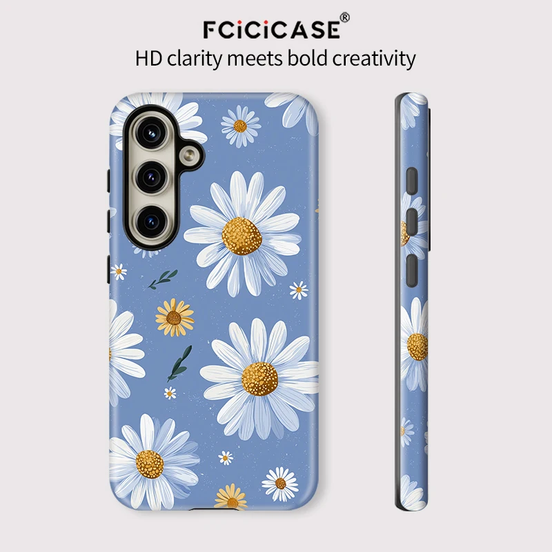 Fcicicase ديزي زهرة قضية الهاتف لسامسونج غالاكسي A26 A16 A36 A56 A 56 5G لينة للصدمات ماتي سيليكون الاكريليك غطاء الكمبيوتر