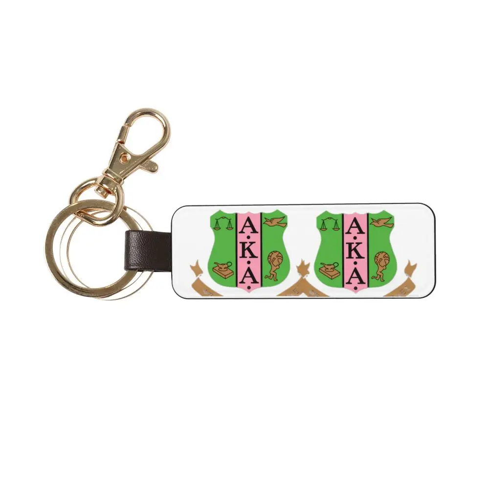 Alpha Kappa Genuine Leather Car Keychain Universal Key Fob Keychain Leather Key Chain Holder for Men and Women Festival gifts