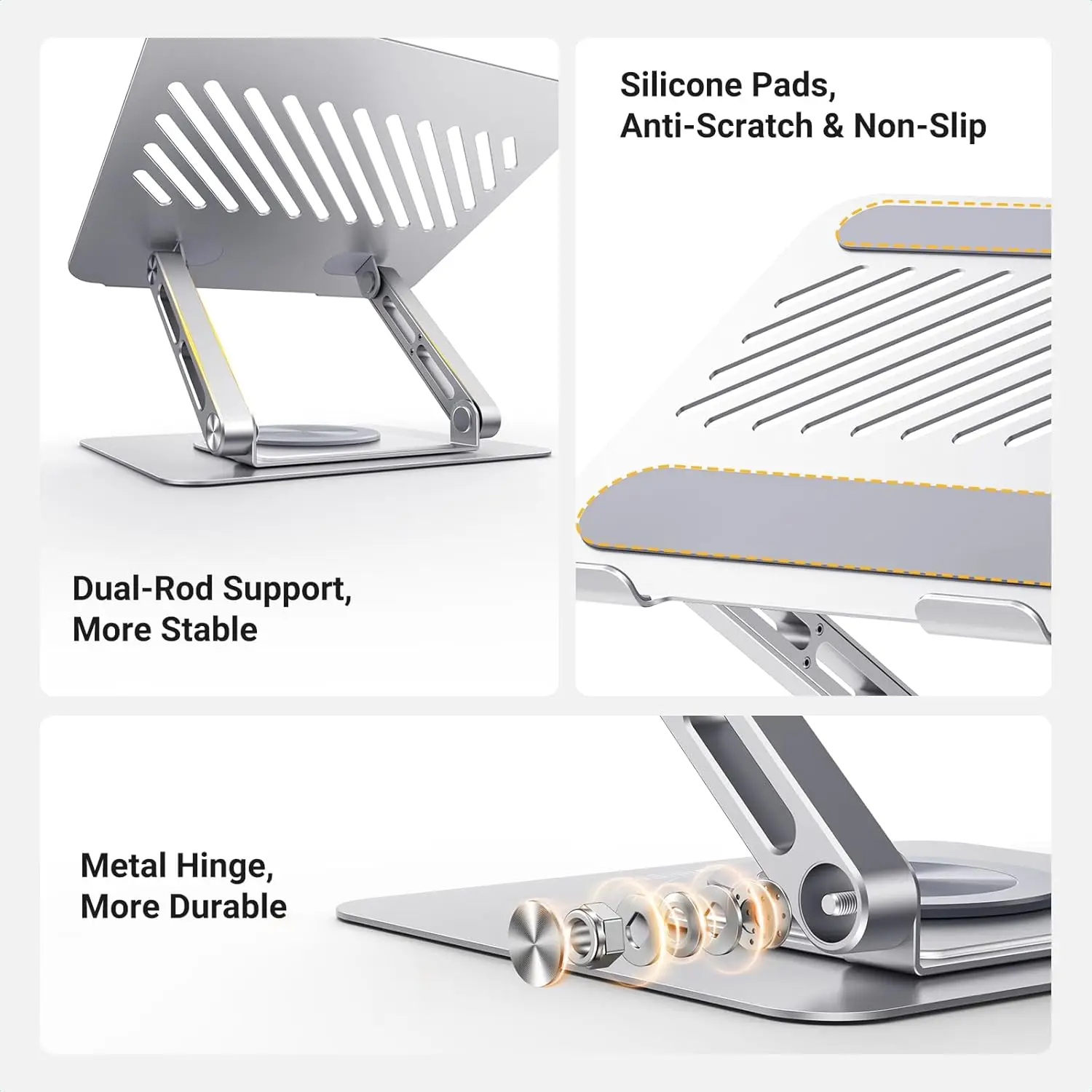 Подставка для ноутбука UGREEN для настольного держателя ноутбука, регулируемая эргономичная подставка для компьютера с вращающимся на 360° основанием