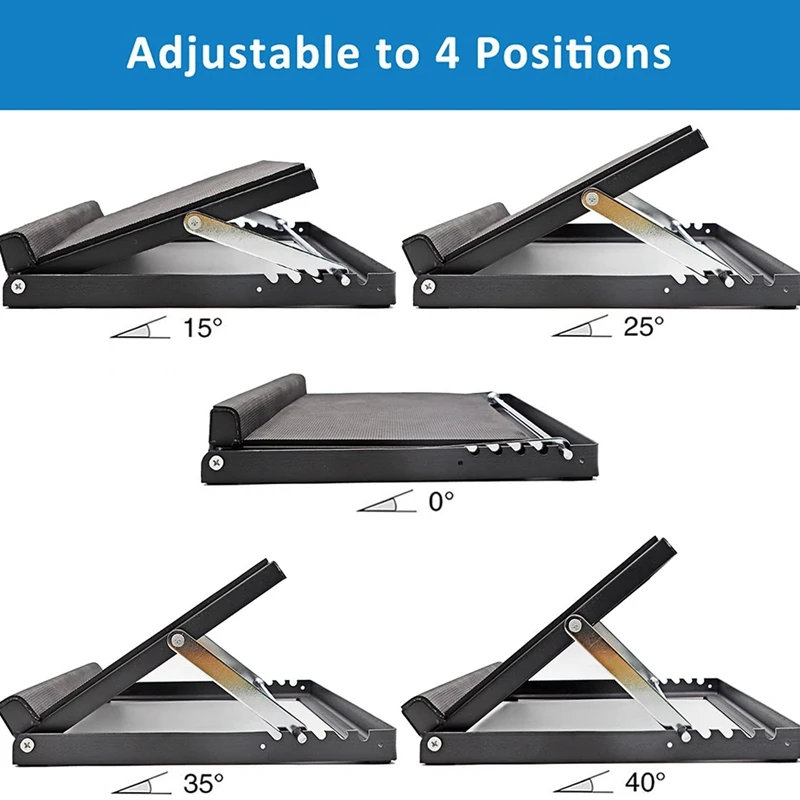 Professional Steel Slant Board With Heel Support & Movable Full Non-Slip Surface, Calf Stretcher,(500 LB Capacity)