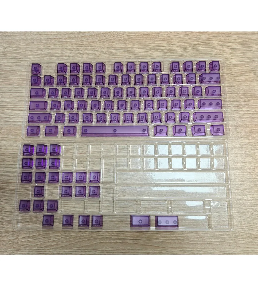 Keycap Personality Original height Wrong version PC side engraved purple transparent