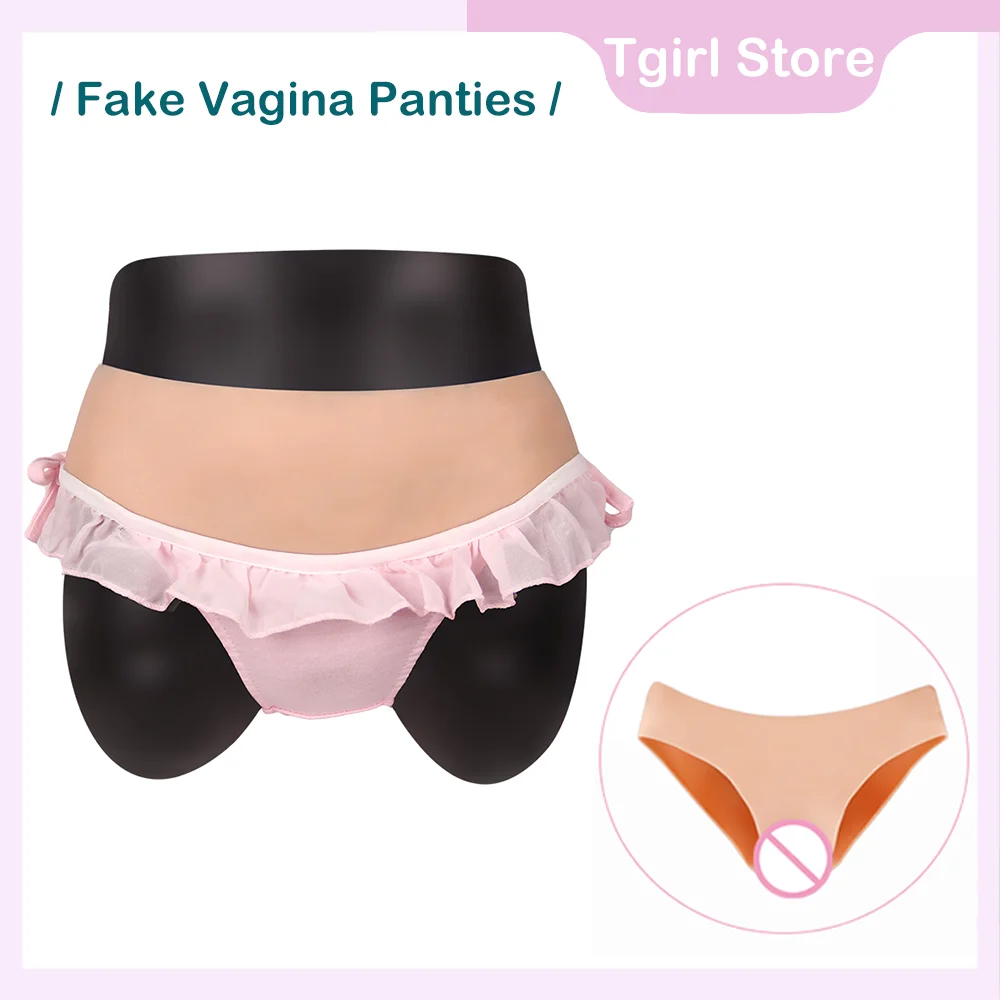 Tgirl Cosplay Realistic Fake Vagina Silicone Pants Hiding Penis Sex Triangle Underwear For Crossdressers Transgender Men