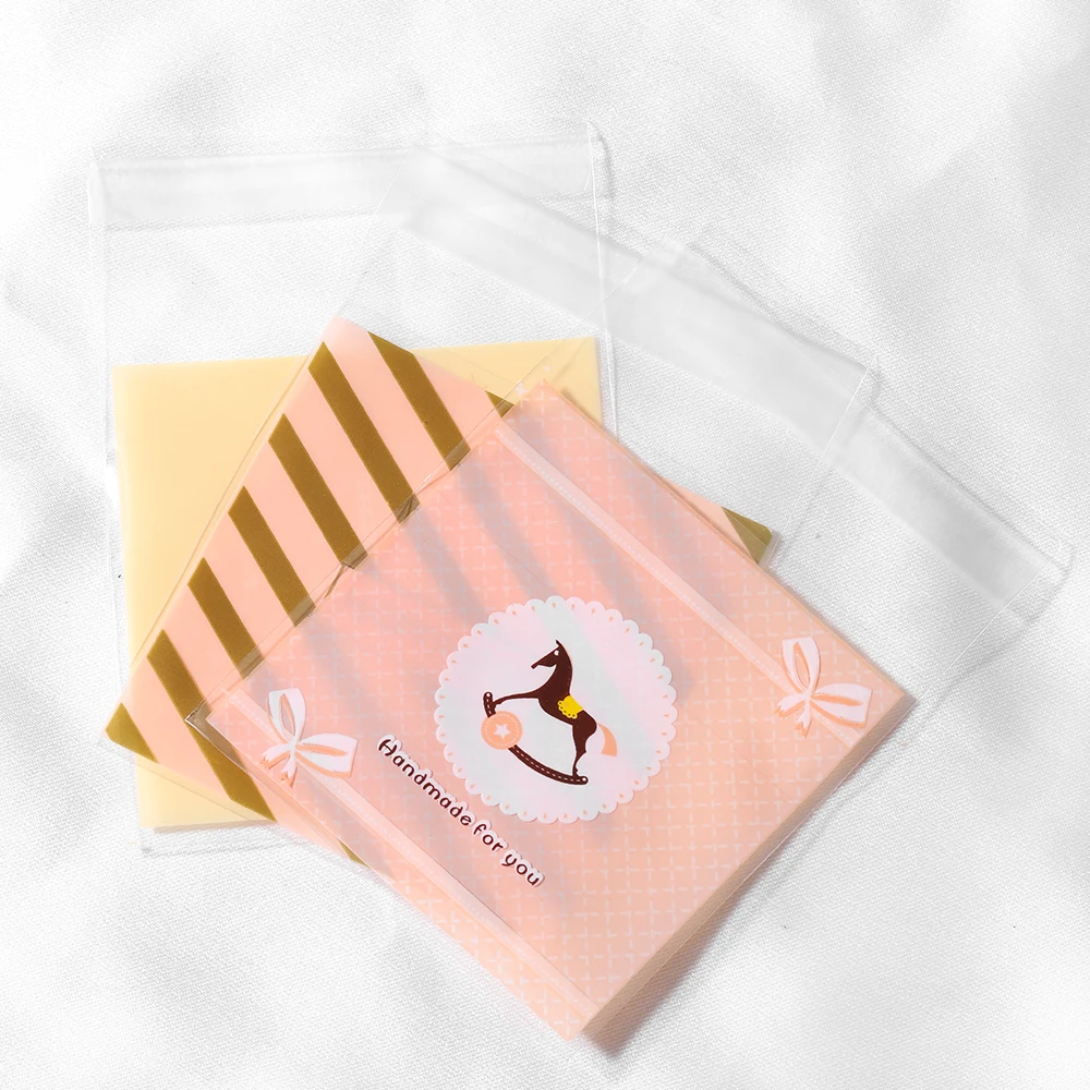 

50pcs 7x7cm Cute Plastic Bags Gift Packaging Pouches for DIY Jewelry Retail Storage Bag Party Candy Cookie Self Adhesive Bags