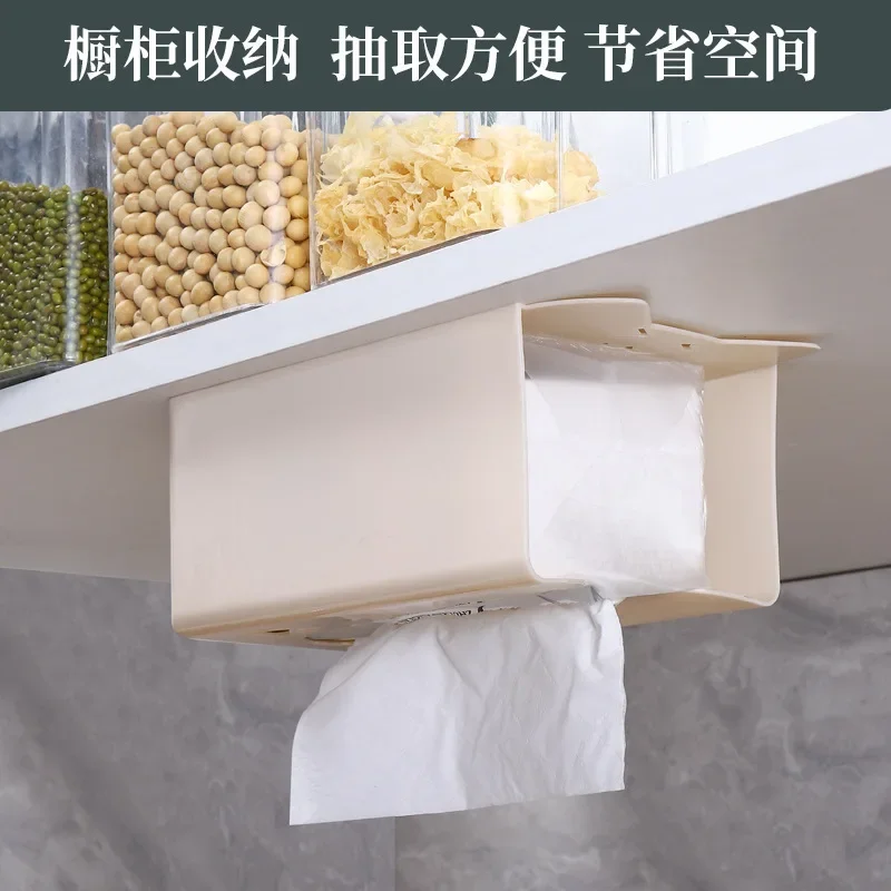 Wall Mounted Tissue Box Cute Cartoon Paper Holder Punch-Free Tissue Racks Kitchen Napkin Storage Rack Bathroom Toilet Accessorie