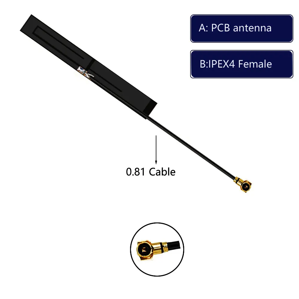 Module de NB-IOT flexible à gain élevé d'antenne FPC intégrée, tête IPEX d'antenne, 101850/868/915MHz, 1PC