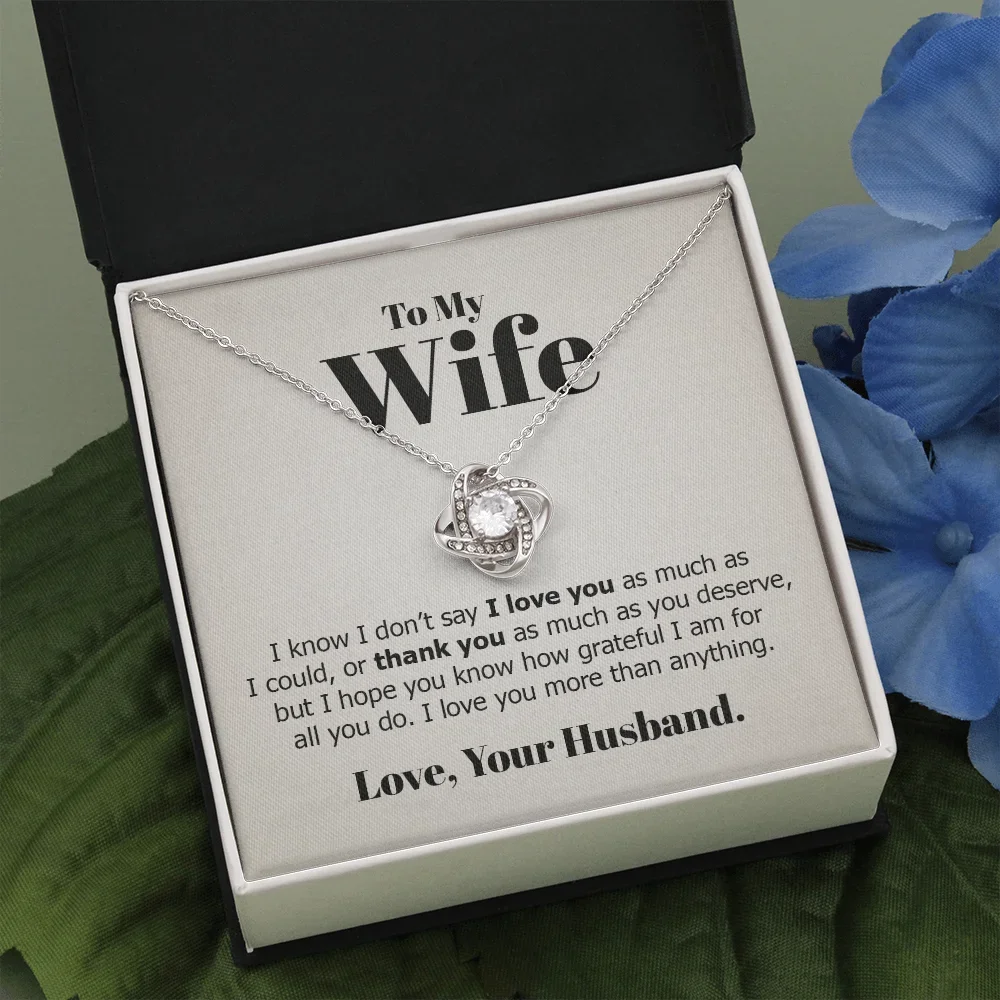 To My Wife Gift Necklace 2024 Dropshipping Women Custom Birthday Girls Wife I Love You Necklaces with Wood Led Box