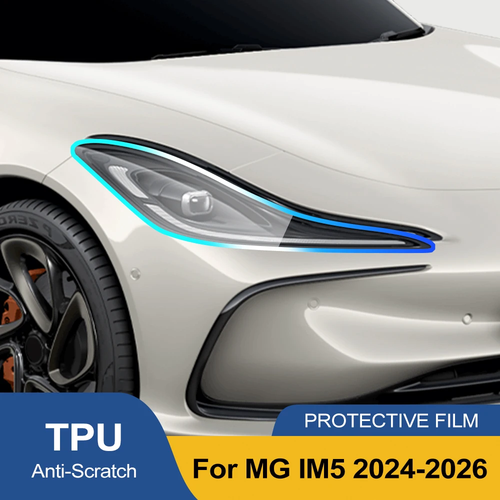 

TPU Headlight Protective Film For MG IM5 2024-2026 Smoke Black Gloss Pre-Cut PPF Anti-Scratch Vinyl Wrap Cover Car Accessories