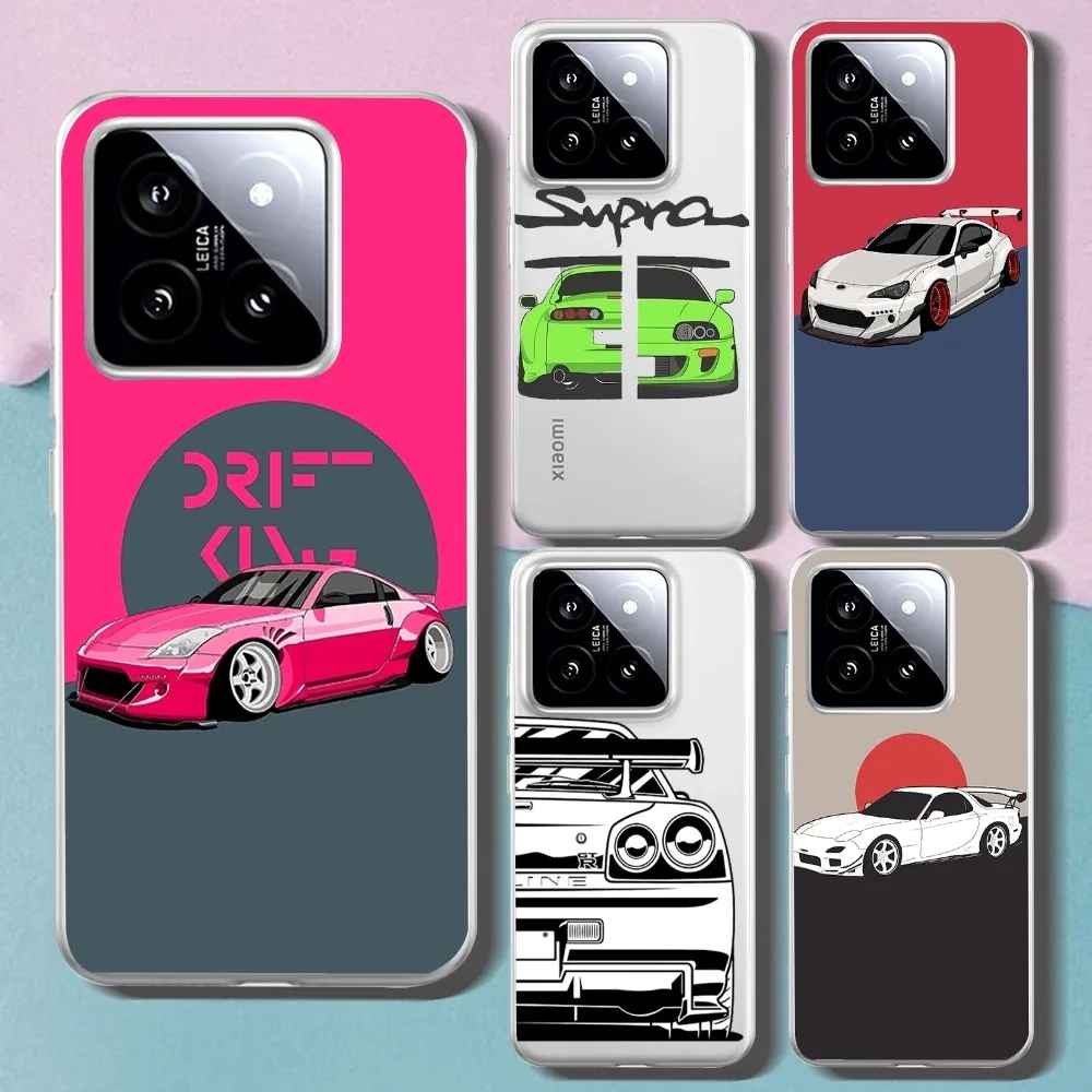 

Japan Sports Cars Comic Phone Case For Xiaomi 11 Redmi Note 11 5G 8T 9A 9 10T Note8Pro Note9 12SUltra Transparent Case