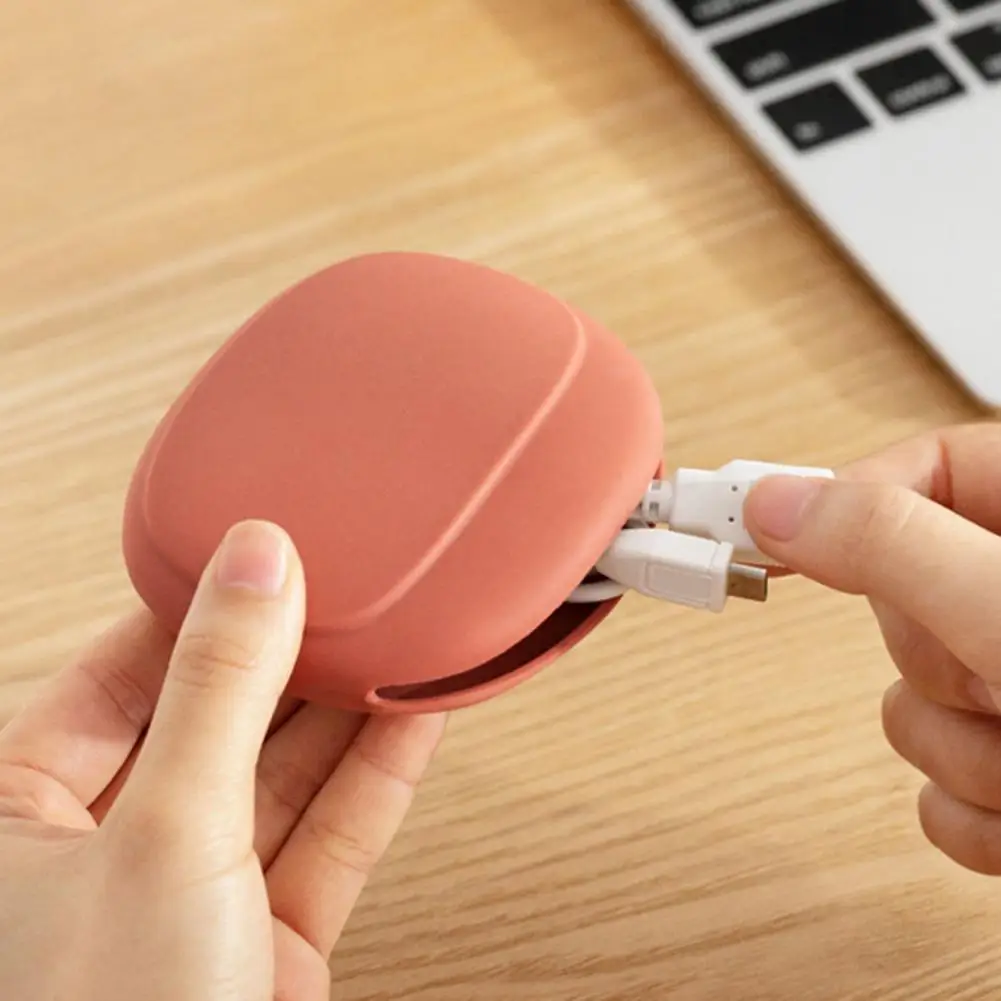 Washable Storage Bag Silicone Storage Bag for Headphones Portable Data Cable Organizer Case Compact Mini Key Box with Washable