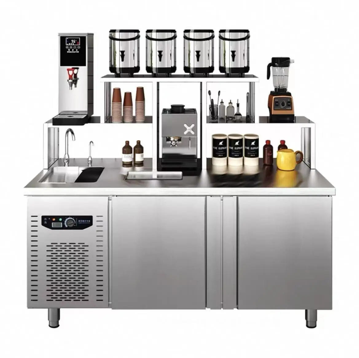 Stainless Steel Full Set Milk Tea Machine Boba Tea Equipment Can be Customized for Milk Tea Shop Counters