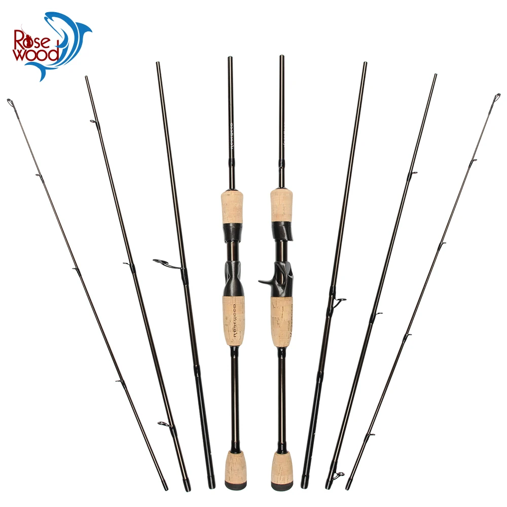 4-teilige 1,98m M-Power Fast Action Spinnrute Reise-Köderrute 2-6LB Schnur Tragbare Leichte Bass-Angelrute