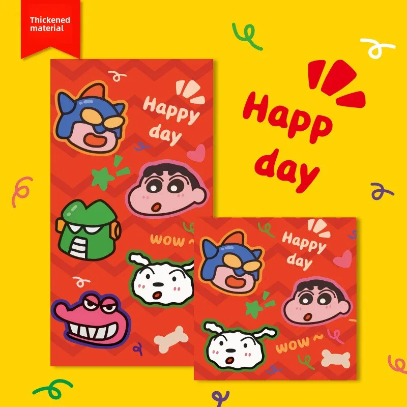 6Pcs Crayon Shin-chan Red Packet Chinese New Year 2025 Red Envelopes Supplies Snake Year Red Pocket Money Gift Good Luck Hongbao