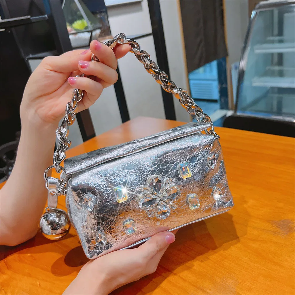 

Women's Diamond Bag 2024 New French Style Underarm Bag High-Grade Shoulder Bag Crossbody