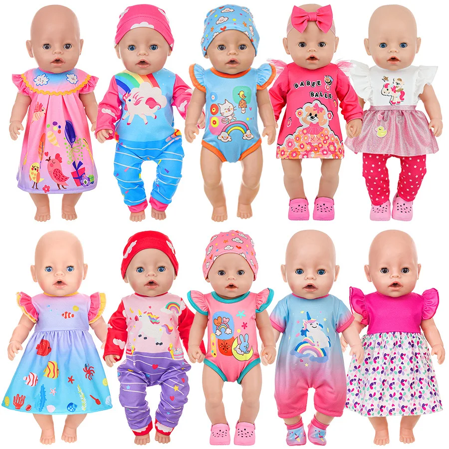 Cute Animal Doll Clothes for 43cm Newborn Baby Doll 16-18Inch American Doll Pajamas Clothes Accessories Girls Toy Our Generation
