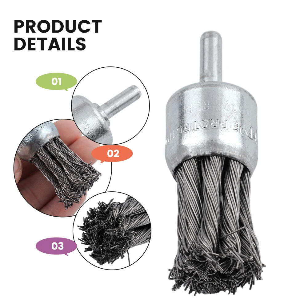 Spazzola in filo di acciaio a nido d'ape rimozione della ruggine lucidatura carbonio per smerigliatrice utensili rotanti Tist Knot Wheel Drill Set di ruote a tazza aggraffata
