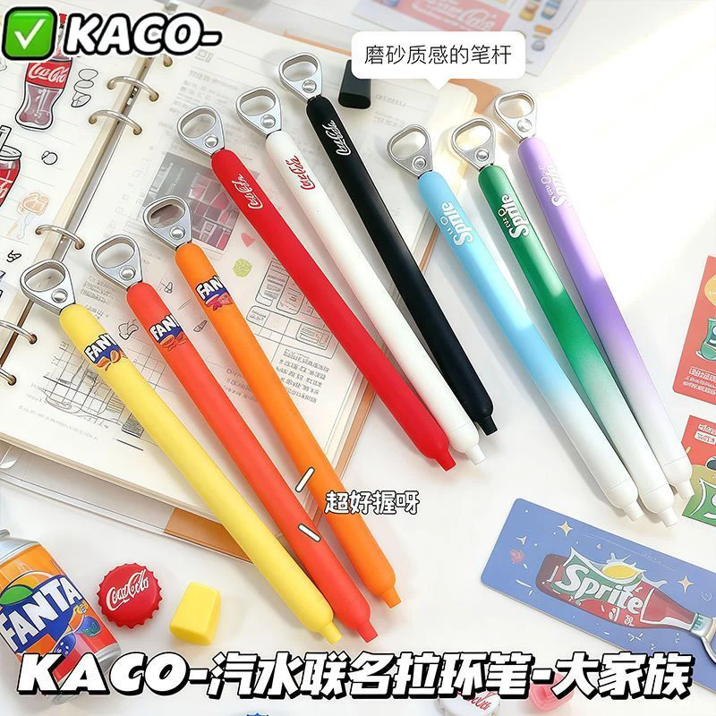 

Гелевая ручка KACO Coca Cola/Sprite/FANTA, ограниченная серия, ручка JoyPOPUP Big Family с кольцом, 0,5 мм, черные чернила, гладкая эстетика письма