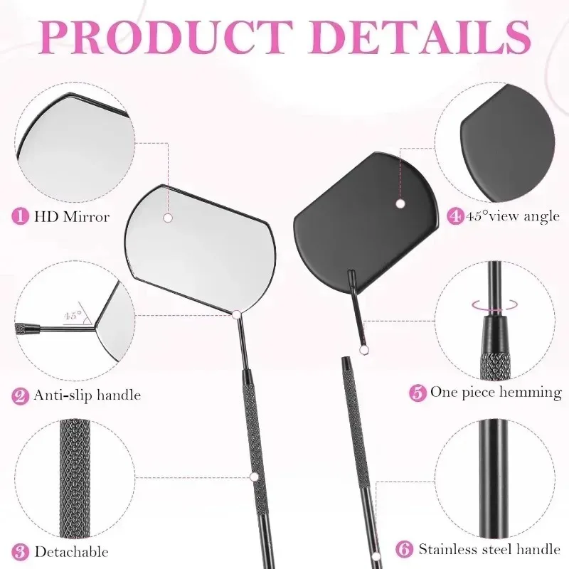 Mirror Large Checking False Eyelash Eyelash Stainless Steel Magnifying Makeup Mirror Dental Mouth Mirror Lash Extension Supplies