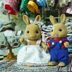 24 Style Dollhouse Clothes Brown Rabbit Animal Model 1/12 Miniature Items 10cm Wedding Dress Rompers Doll Clothes For Girl Gifts