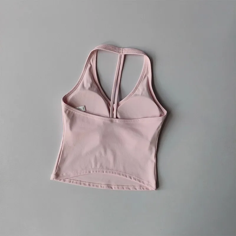 Atmungsaktive Sport-BH-Polster für Damen, Push-up-BH mit hängendem Hals, sexy Sport-Weste mit offenem Rücken, Yoga-Tanktop, Fitness- und Trainings-Top für das Gym – Detail 15