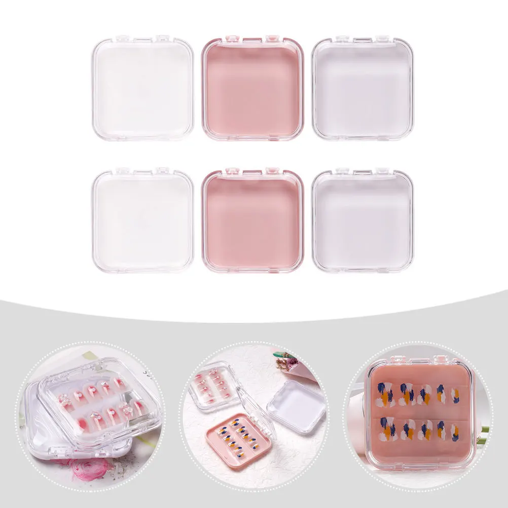 

6 шт., маленькая коробка для ногтей, высококачественный АБС-пластик с гладкими краями, портативный органайзер для ногтей, эффективное решение для хранения бусин, пуговицы для ювелирных изделий