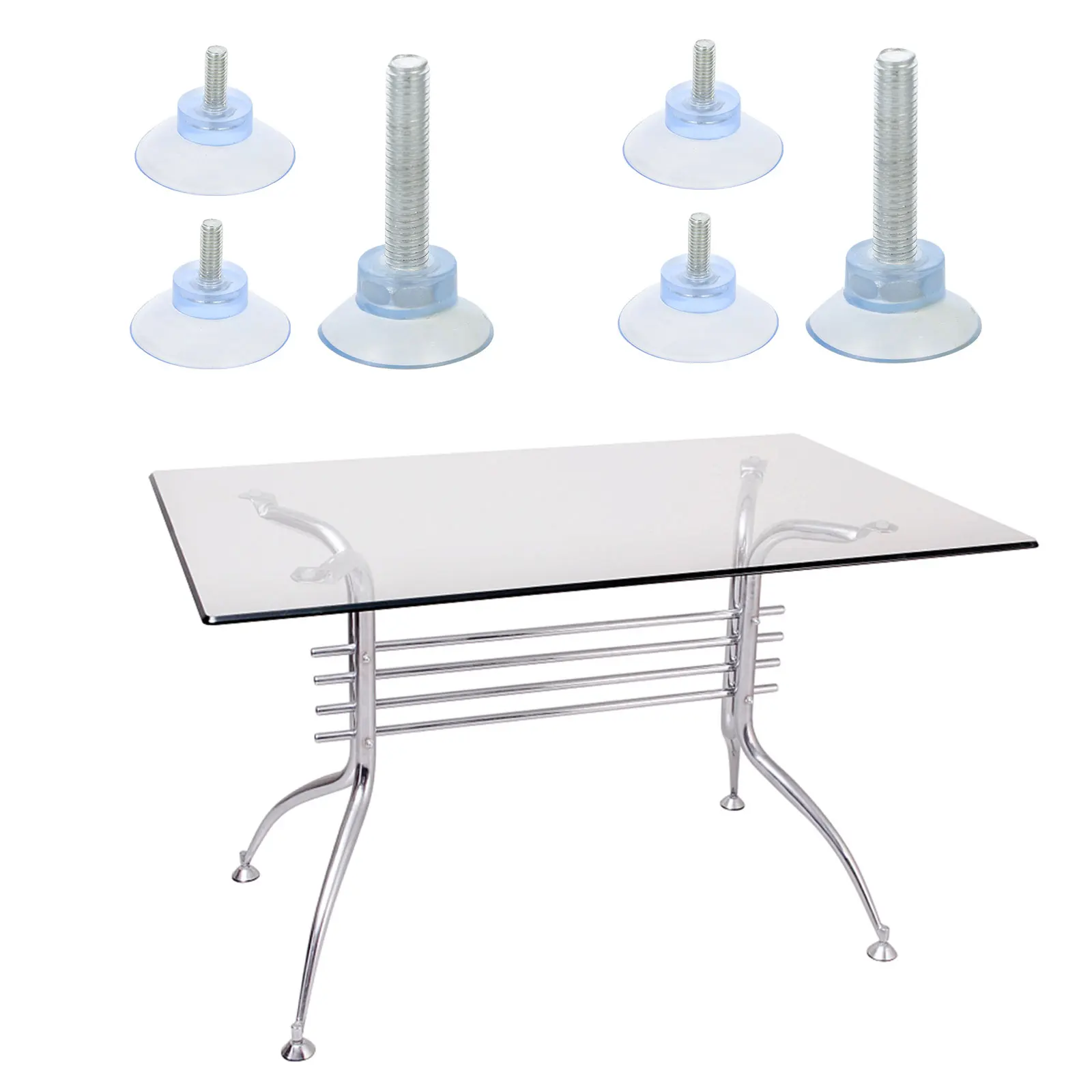 

32pcs Adjustable Furniture Levelers PVC Iron Galvanized Screw Suction Cup Foot Pad Vacuum Sofa Leg Pads Easy Install Anti