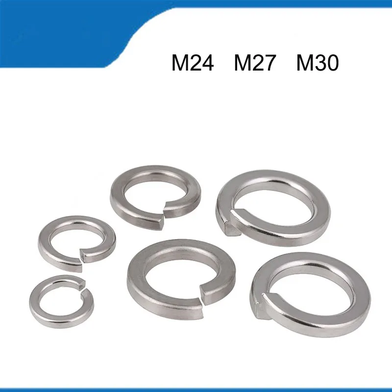 

High Quality M24 M27 M30 5PCS 304 Stainless Steel Spring Split Lock Washer Metal Round Elastic Gasket GB93