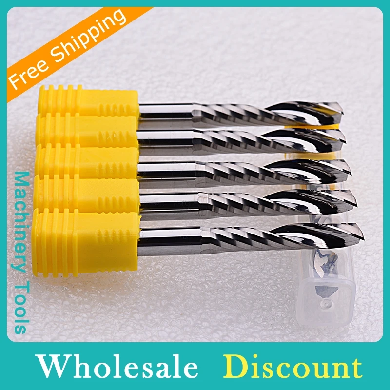 10pcs 6x28MM Carbide Milling Cutter for Wood Acrylic One Flute Spiral Woodworking End Mill K66 Super Hard Alloy CNC Router Bits