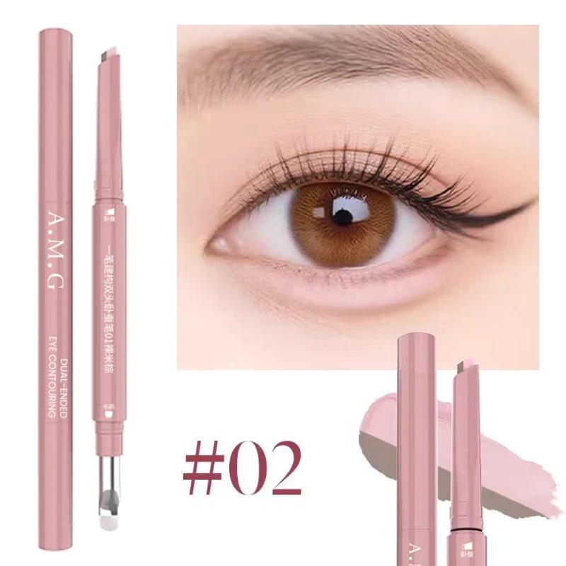Bicolor Aufhellender Aegyo Sal Stift 2-in-1 Nude Pink Unter-Augen-Highlighter Schattenstift Natürlicher Lying-Silkworm-Kontur-Augen-Make-up-Stift – Detail 8