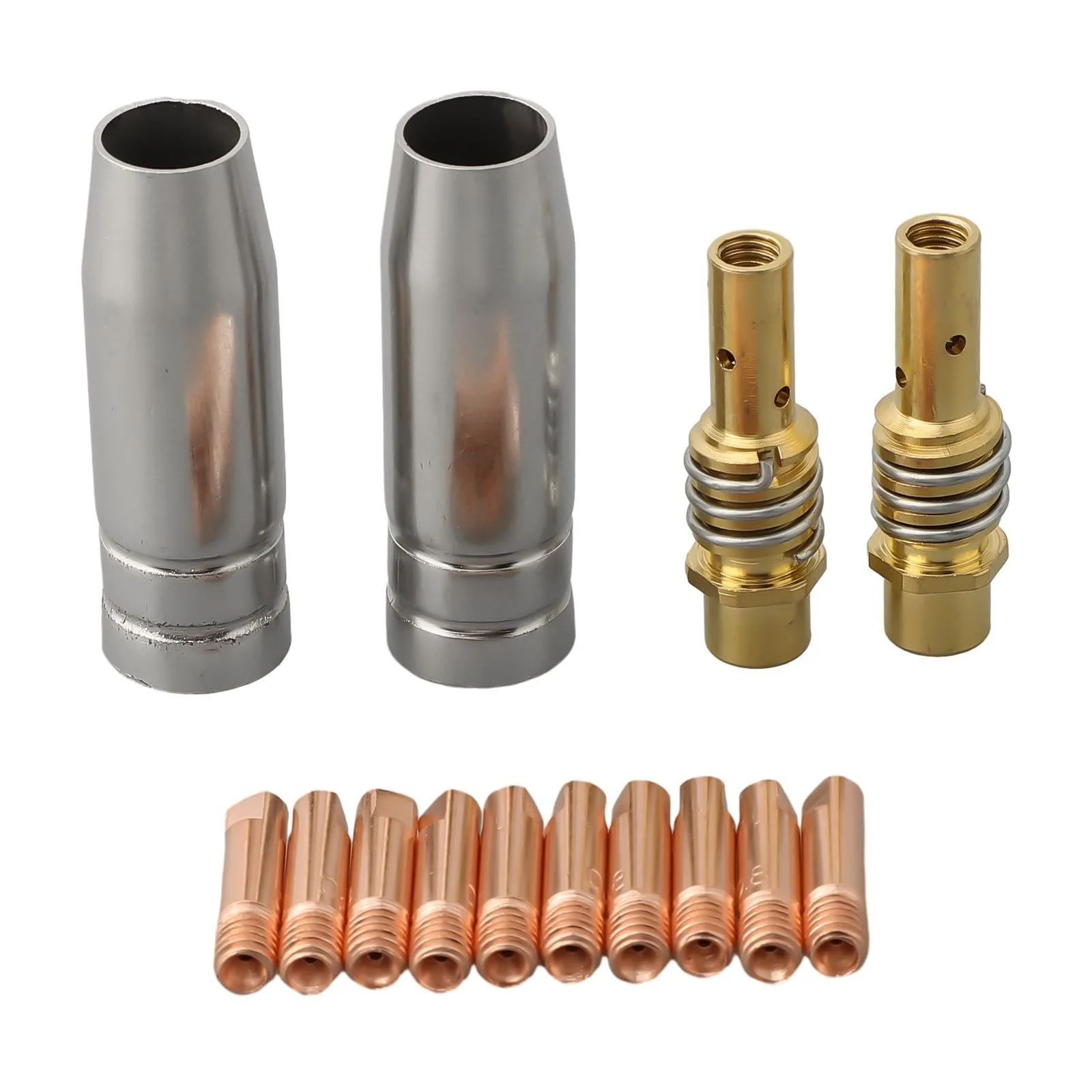 

Набор из 14 расходных материалов для сварочной горелки MIG/MAG | Насадка Power Nozzle M6 0.8мм