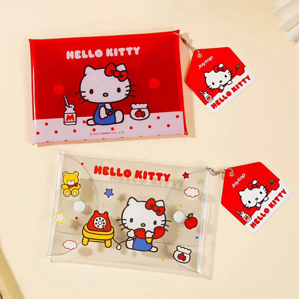 Genuine Hello Kitty PVC Snap Pouch Cute Sanrio Portable Travel Organizer For Cosmetics Stationery Daily Tiny Accessories Storage view 6