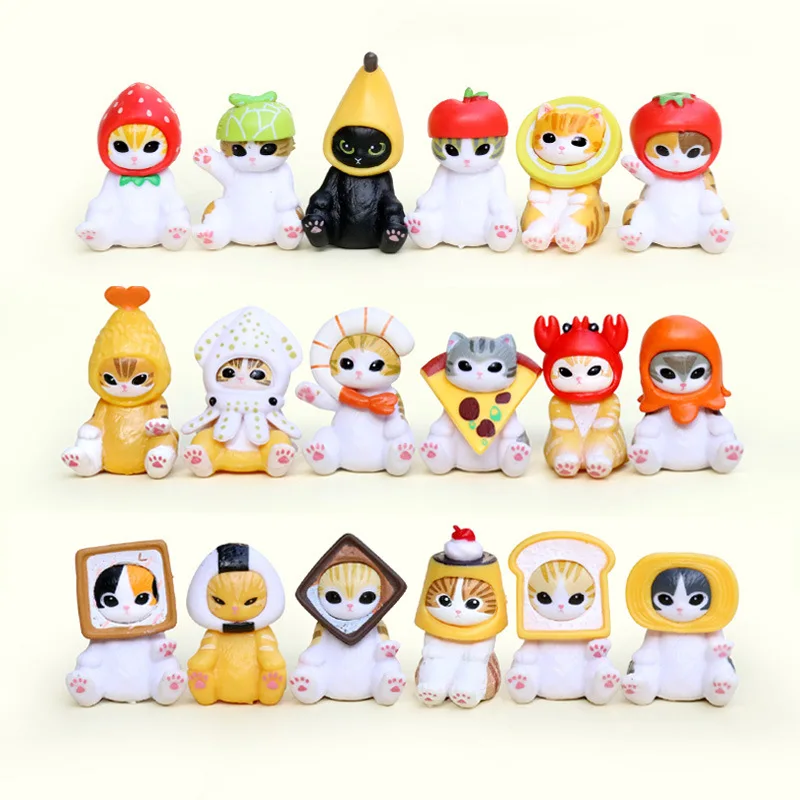 

6pcs for Mufosand Action Figure Doll Cute PVC Model Toys Desktop Decoration Animal Headgear Doll Christmas Gifts