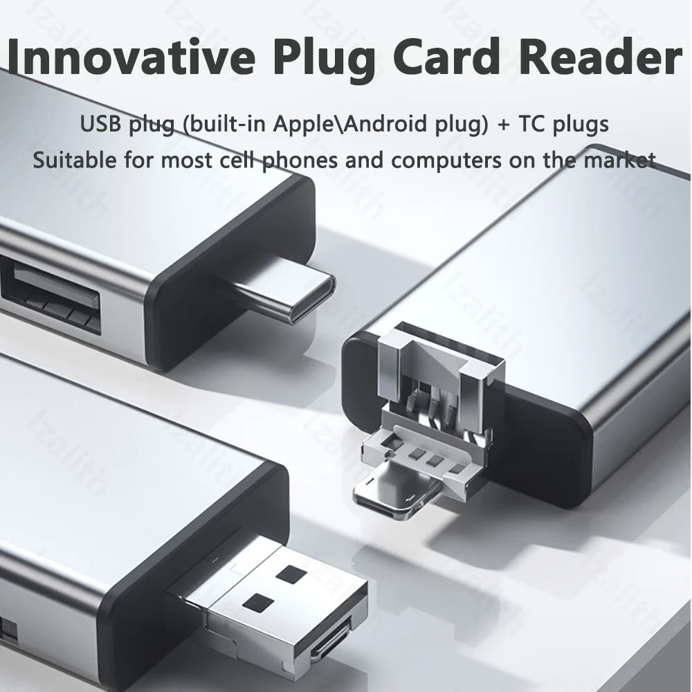 USB C USB 3.0 Multi Card Reader per SD TF Micro Card 7-in-1 OTG Adapter Hub per iPhone Windows Linux Android Camera Plug & Play