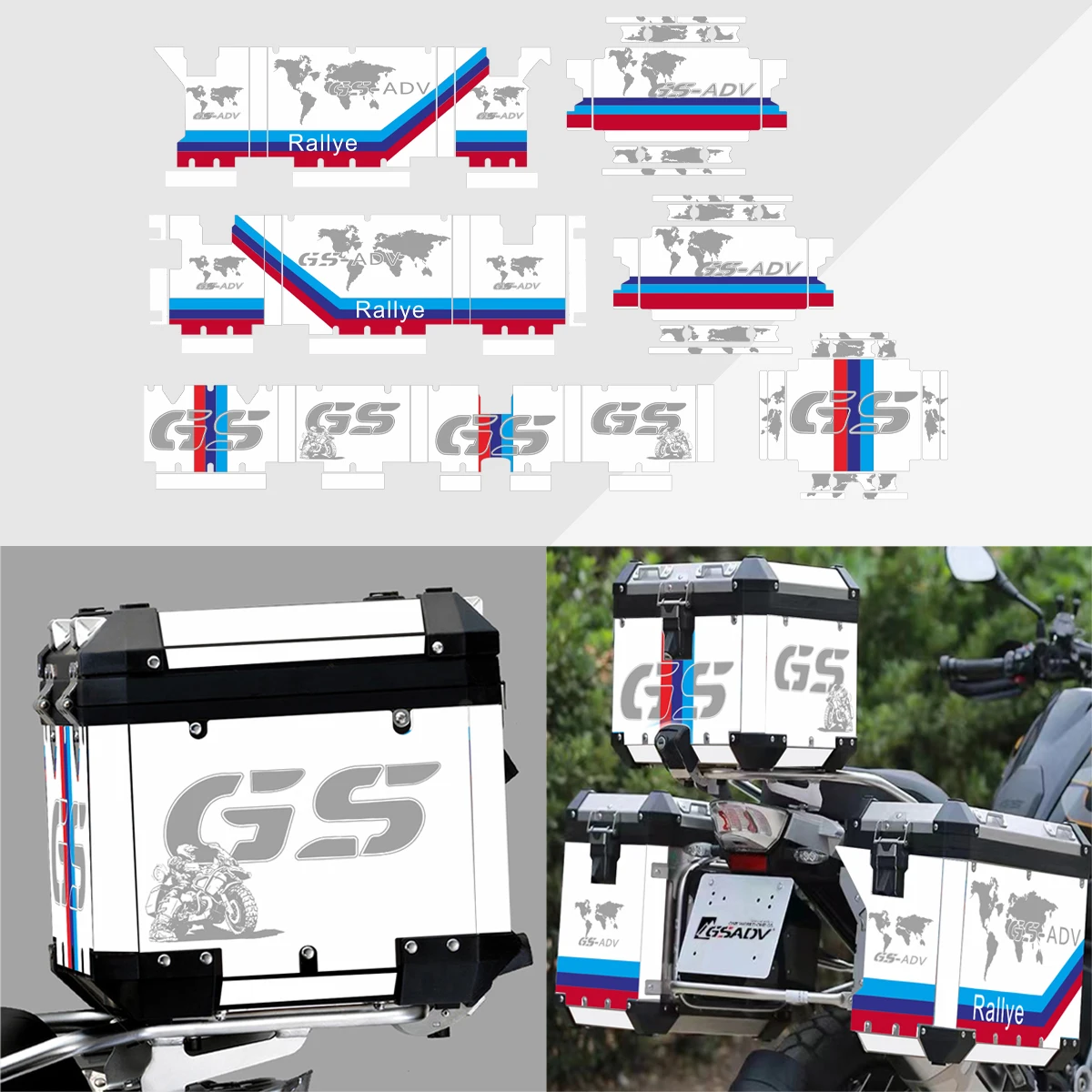 

Motorcycle Stickers For BMW R1200GS R1250GS F750GS F850GS ADV Decorative Aluminum Alloy Box Sticker Decal Set aluminium pannier