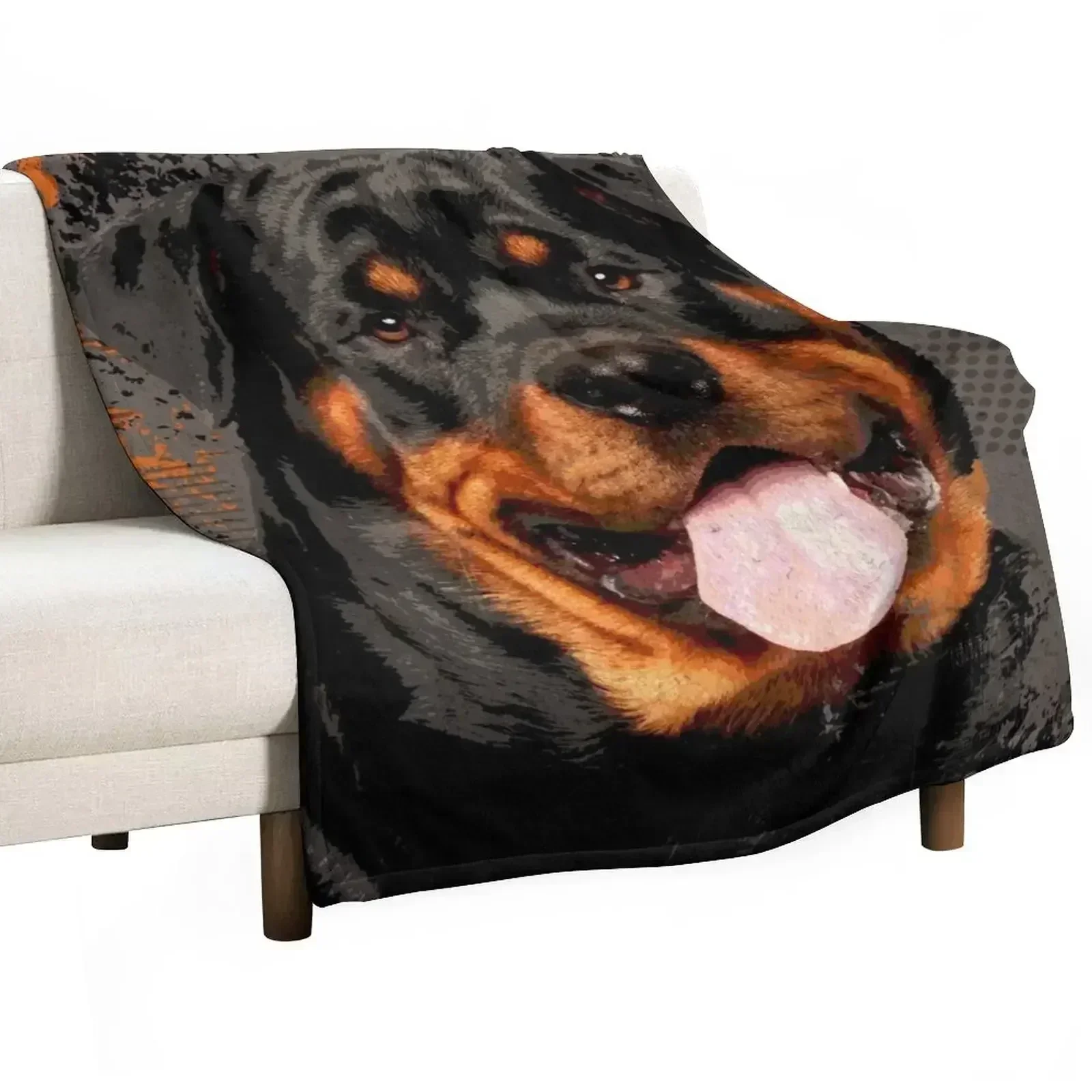 

Rottweiler- Metzgerhund Digital Art Throw Blanket Soft Warm Blanket Gift for Grandparents