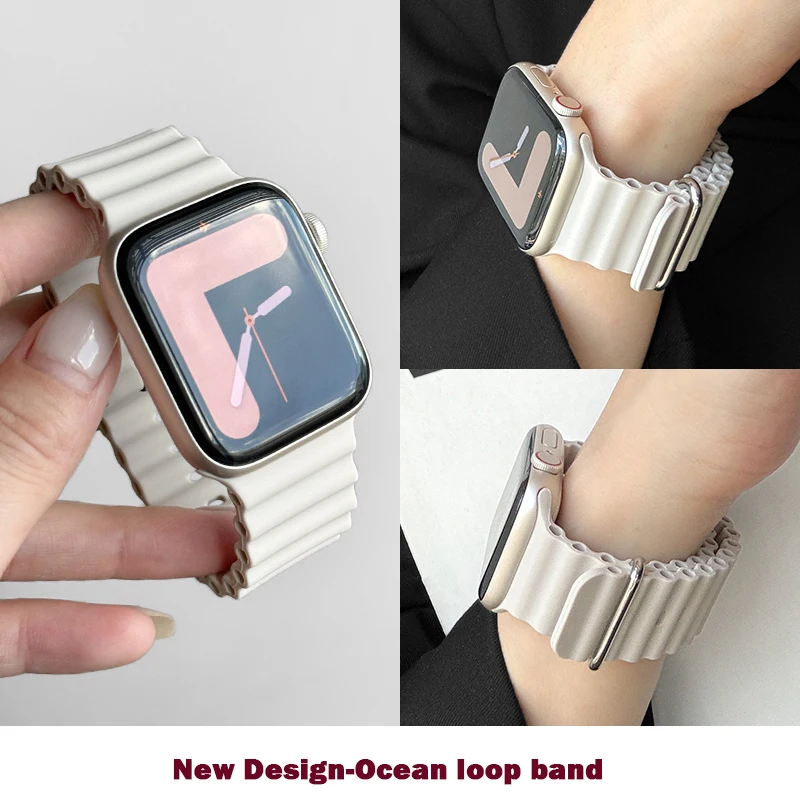 المحيط الأشرطة ل سوار ساعة يد آبل 44 مللي متر 40 مللي متر 45 مللي متر 49 مللي متر 41 مللي متر 42 مللي متر 38 مللي متر 46 مللي متر الأسود سوار iWatch سلسلة 7 6 3 se 8 الترا 2 9 10