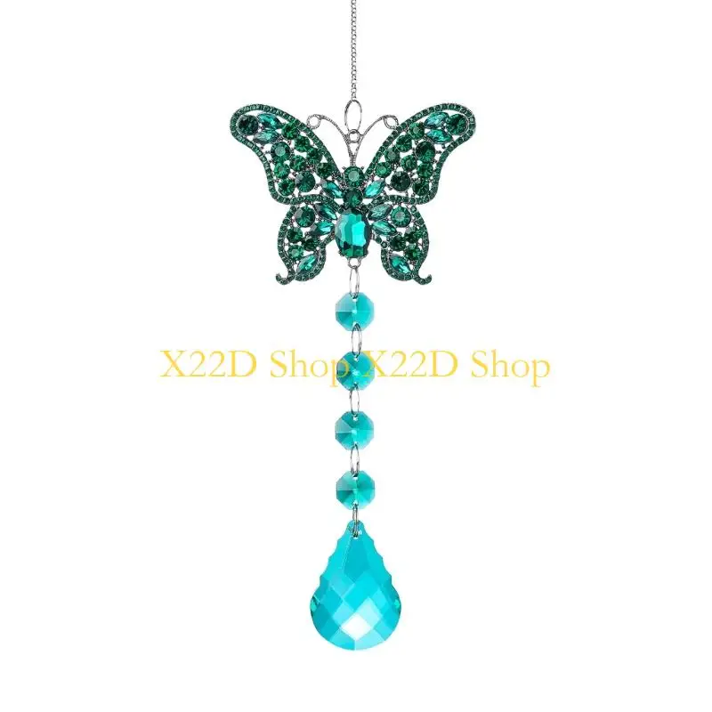 X22D Sun Catchers Colorful Crystal Suncatchers with Chain Pendant Ornament Hanging Crystals Prism Rainbows Maker for Window