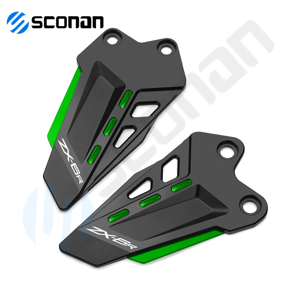 

Motorcycle Aluminum Heel Plates Guard Protector Foot Pegs Footrest Pedal Bracket For Kawasaki ZX6R ZX-6R zx-6r 2019-2024 2025