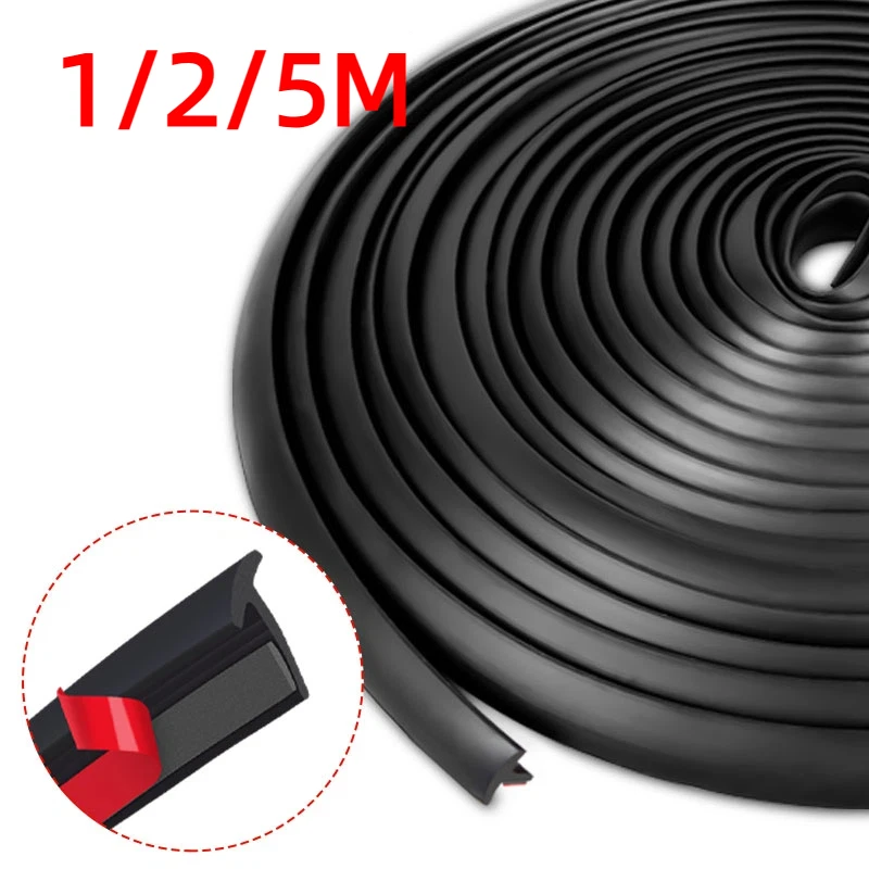 1/2/5m Car Rubber Sealing Strip T-shape Small Slanted Auto Seal Weatherstrip Car Bumper Fender Flare Arch Trim Sealants