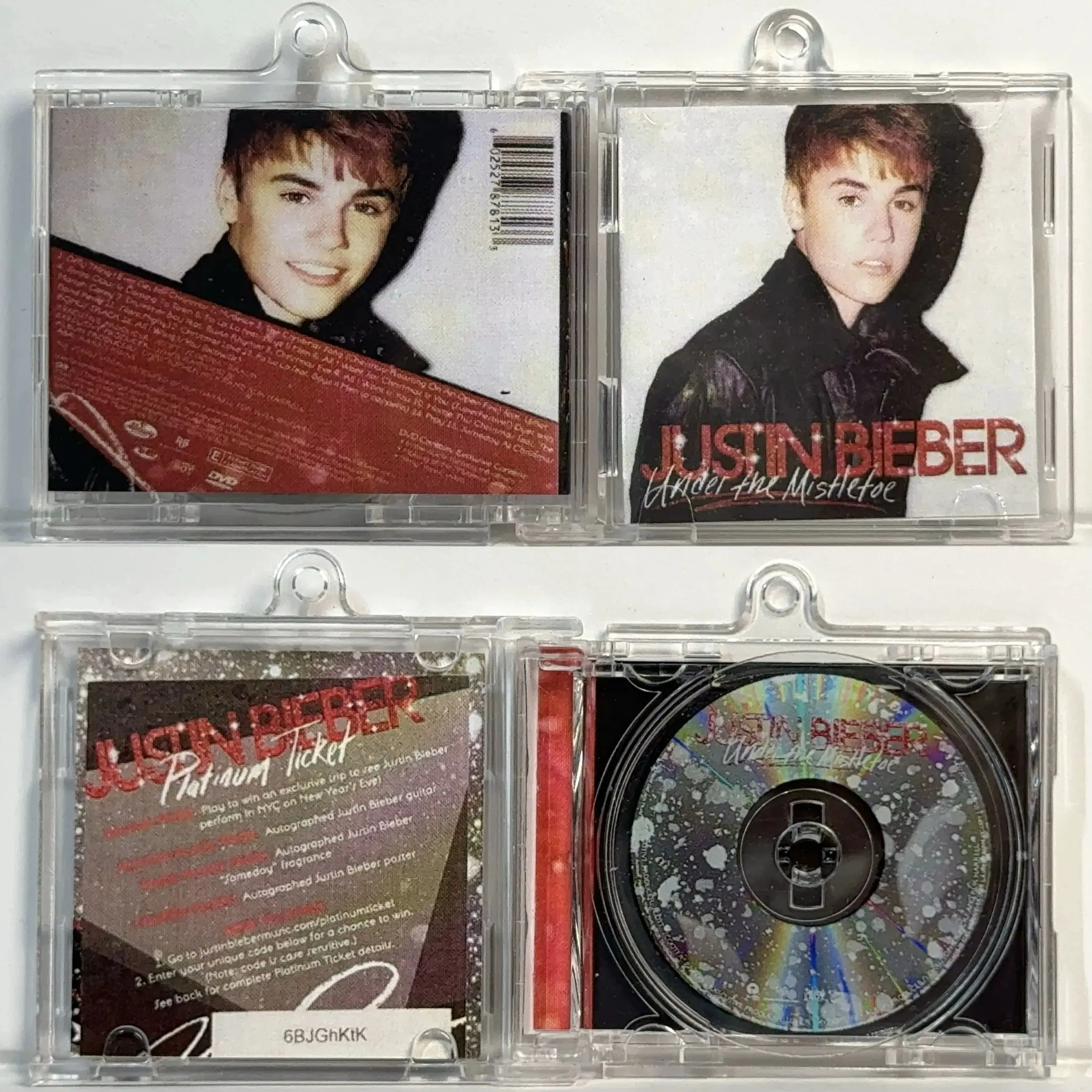 NFC Mini CD Keychain, Personalize o seu Spotify ou Apple Music com Hits Music Lover de Justin Bieber